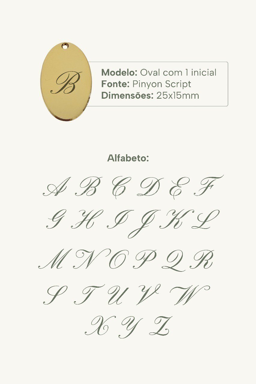 Colar Oval Personalizável Inicial