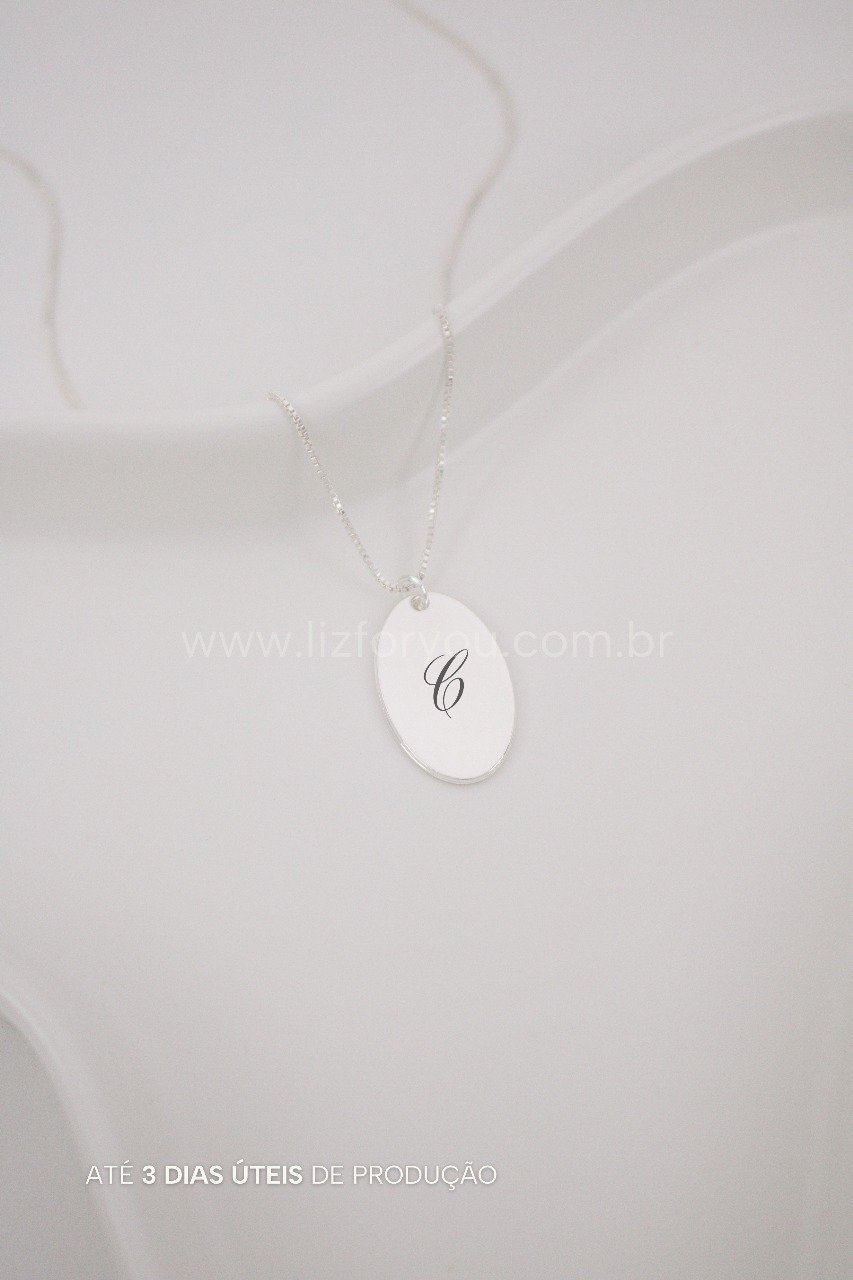 Colar Oval Personalizável Inicial