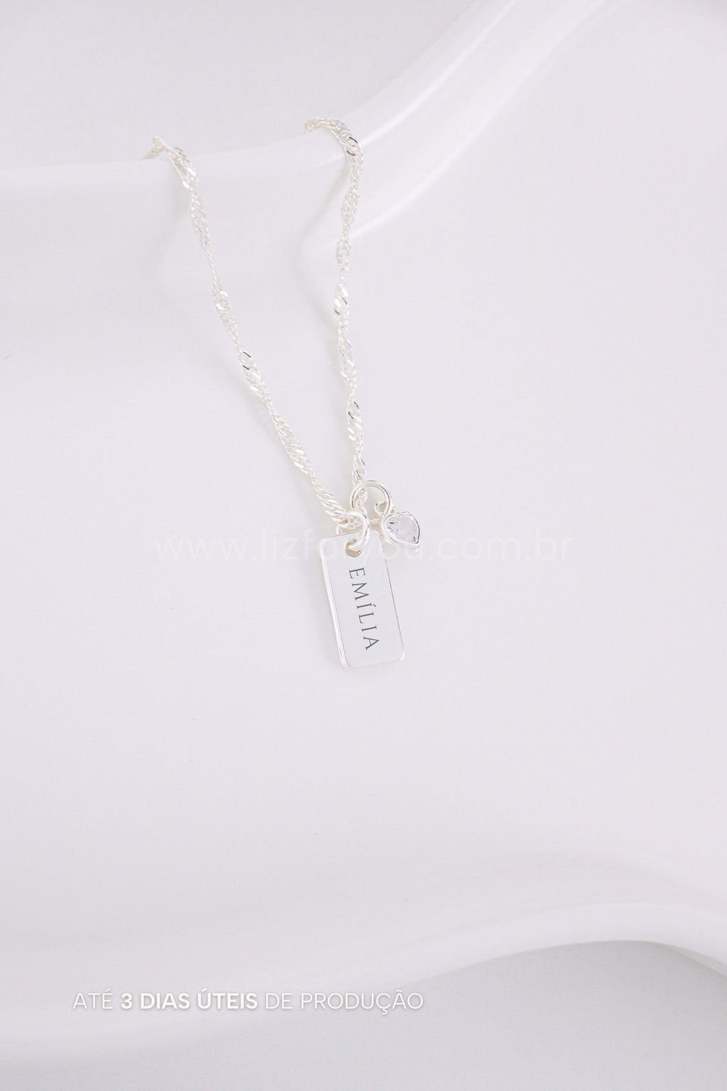 Colar Plaquinha Coração Personalizável