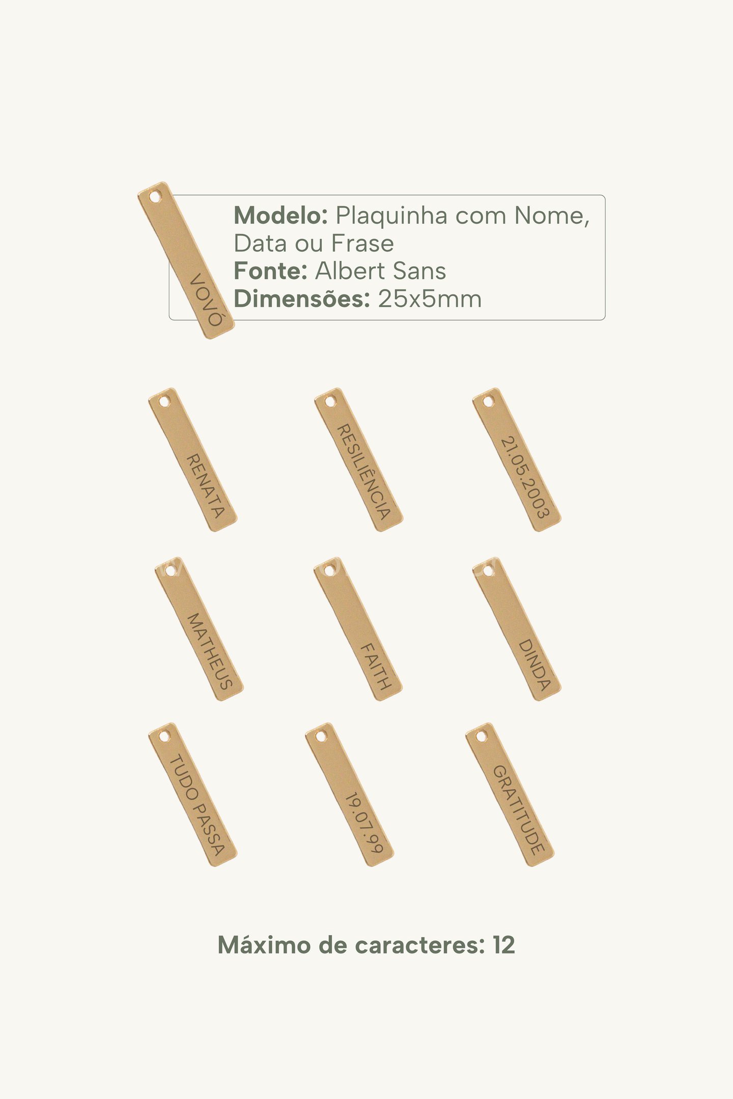 Colar Plaquinha Personalizável M