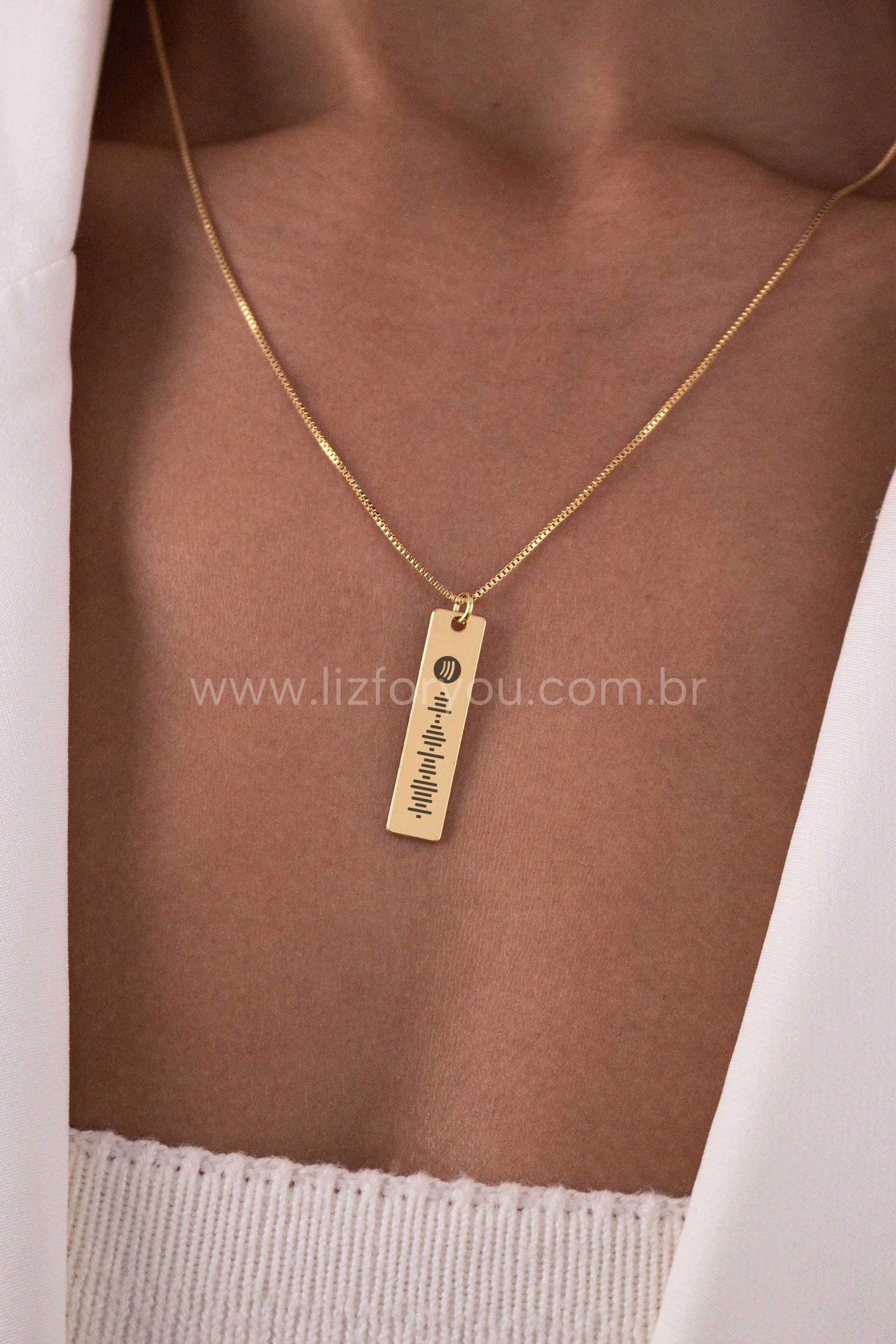 Colar Plaquinha Personalizável Spotify