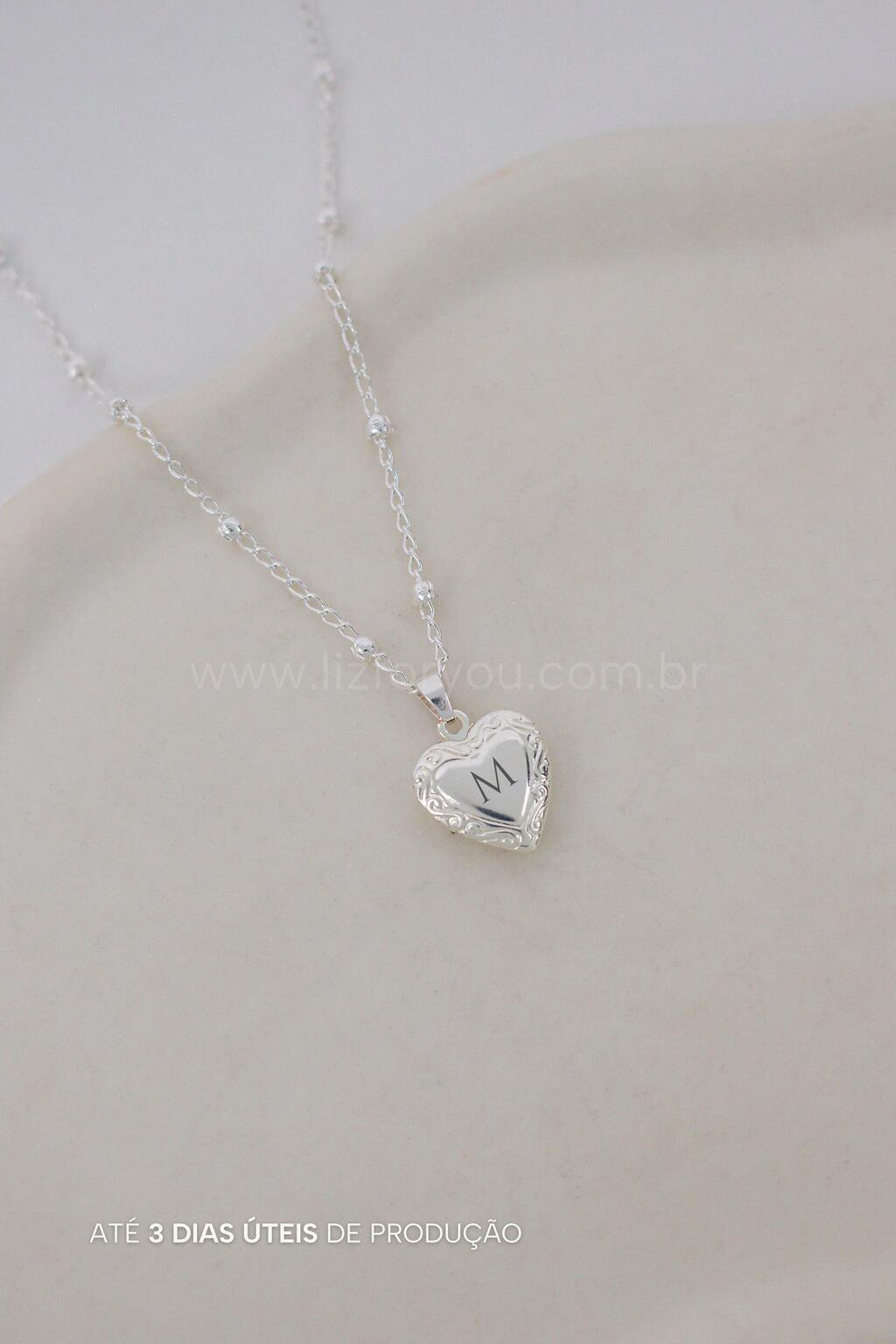 Colar Relicário Coração Personalizável 