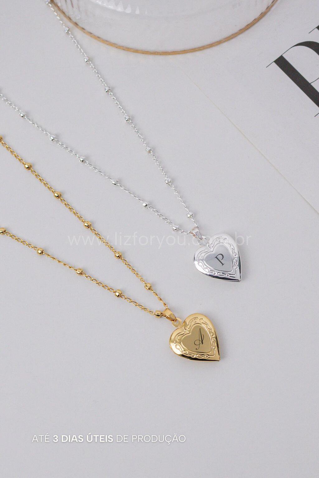 Colar Relicário Coração Personalizável