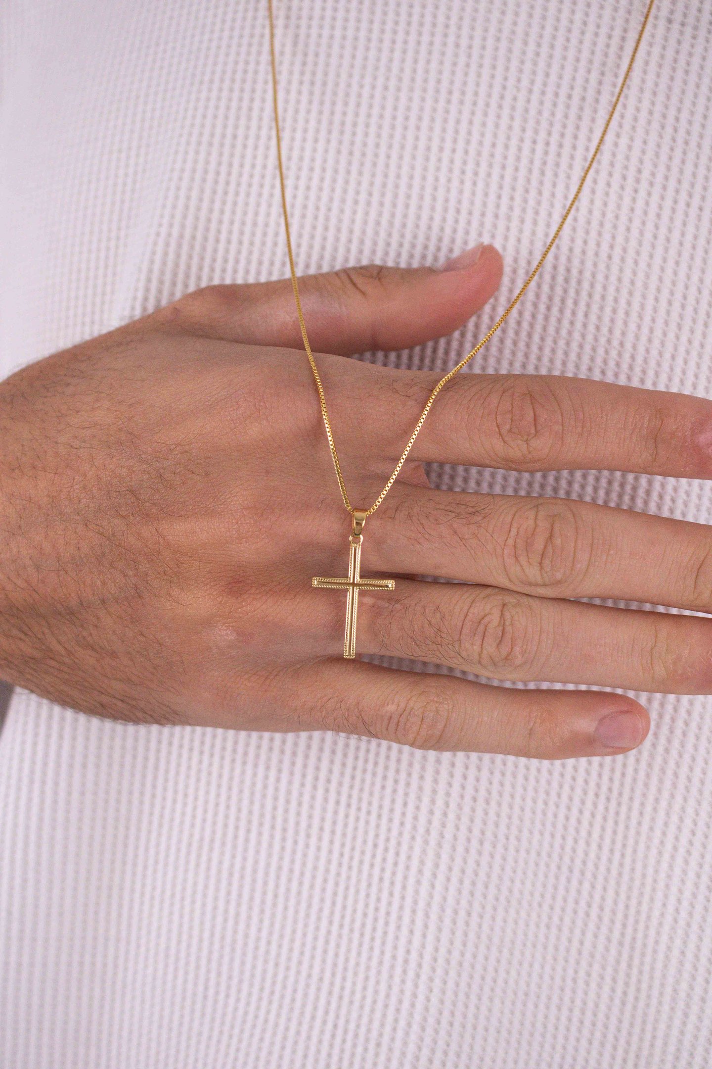 Colar Veneziana Cruz Masculino