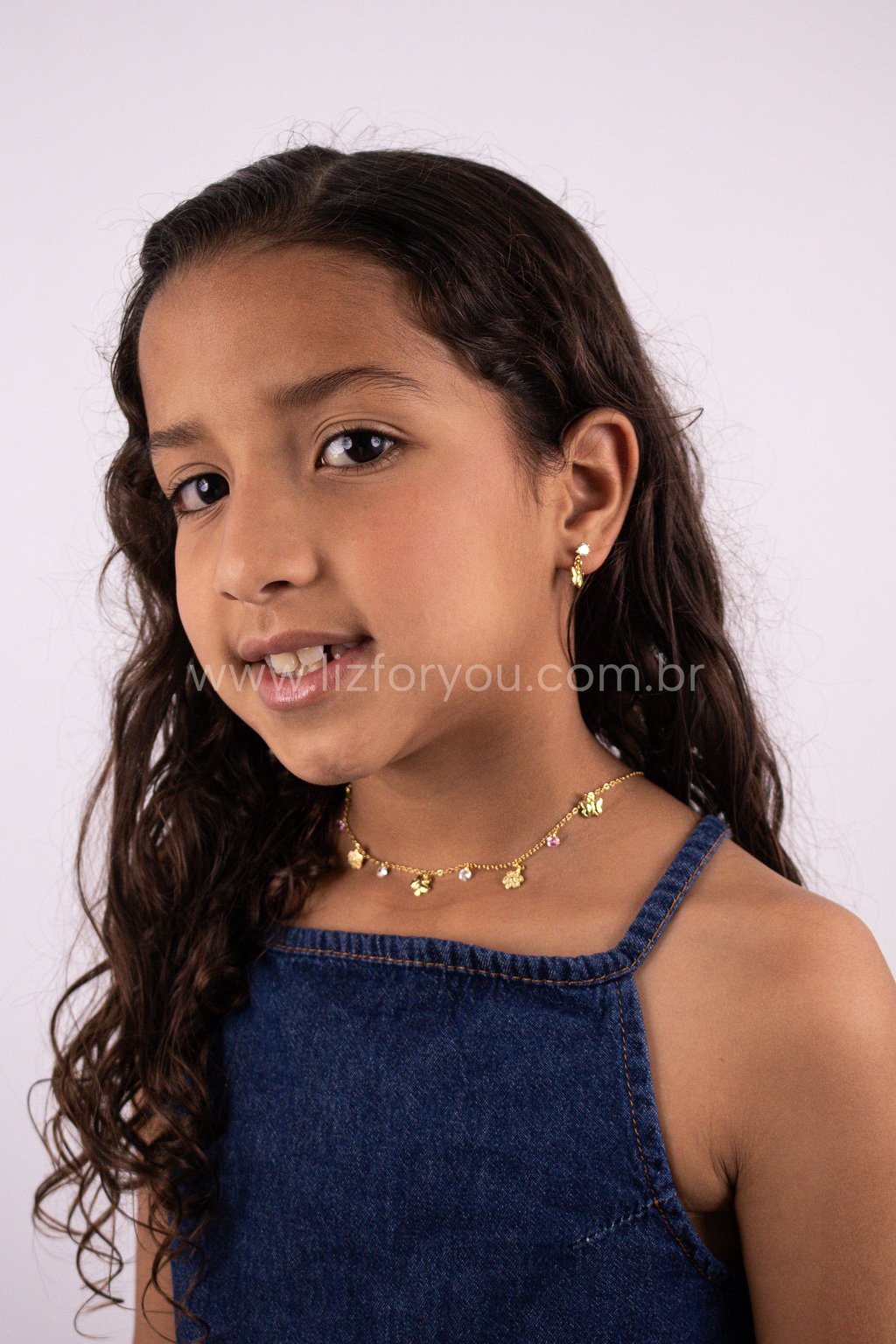 Kit de Colar + Brinco Borboleta Infantil 