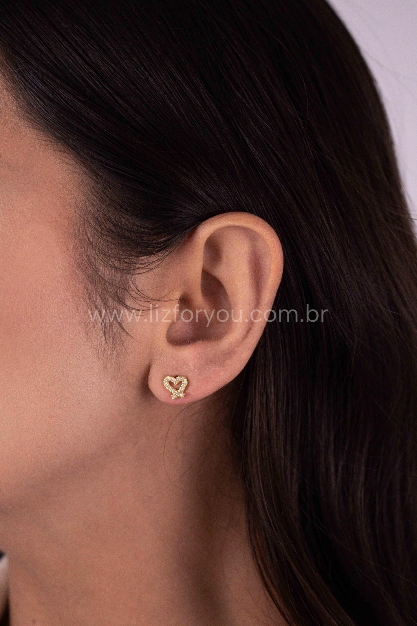 Kit de Colar + Brinco Coração Kyara