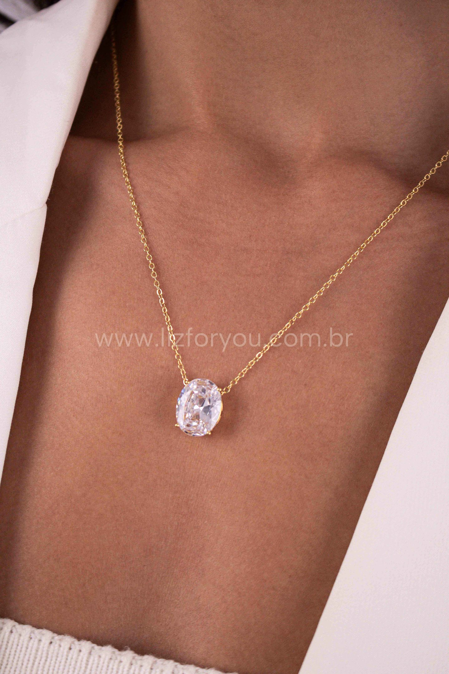 Kit de Colar + Brinco Olívia Cristal