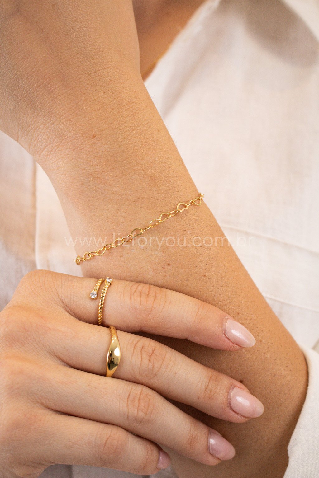 Kit Pulseiras Corações Mãe e Filha