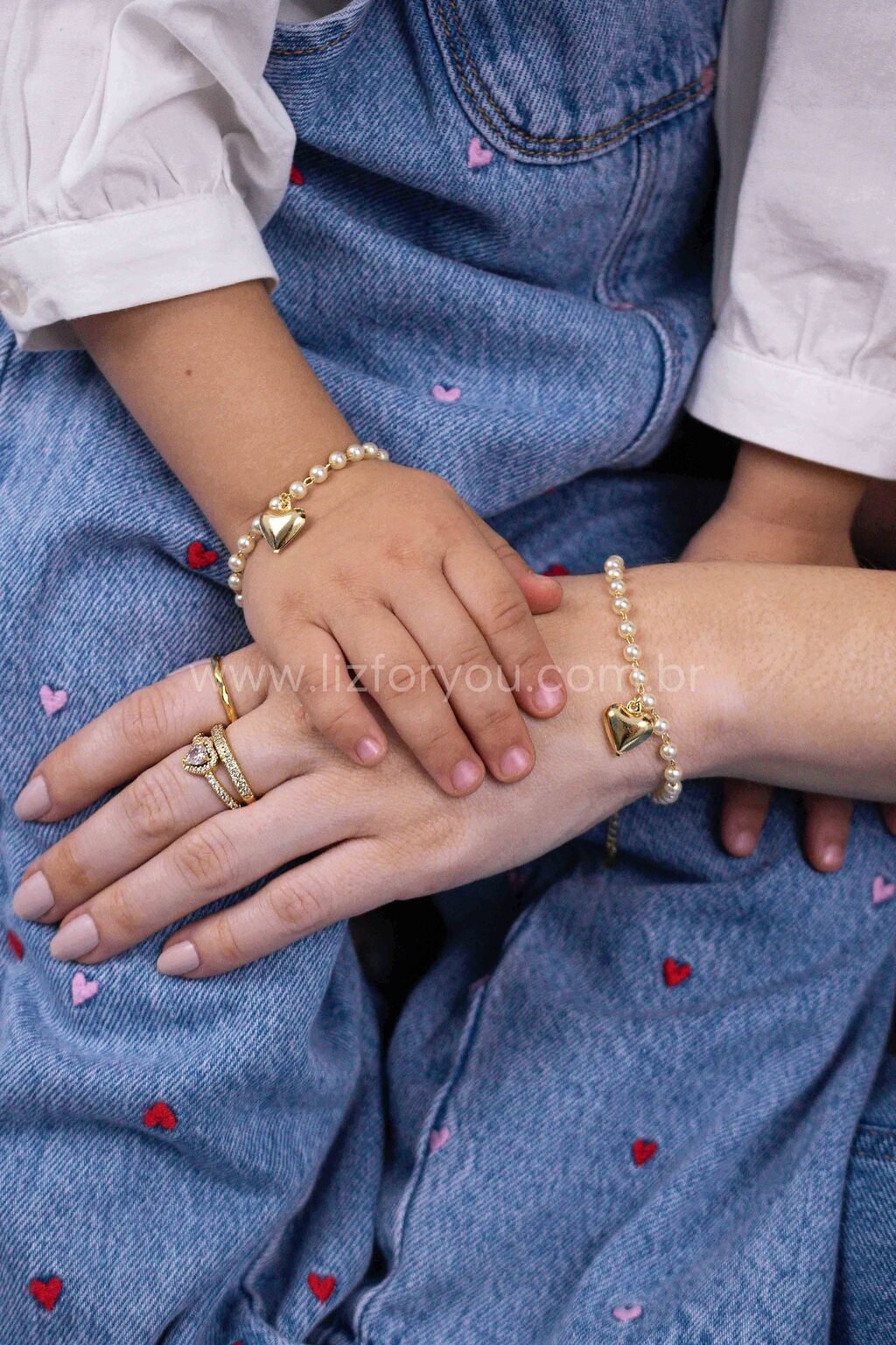 Kit Pulseiras Pérola Mãe e Filha
