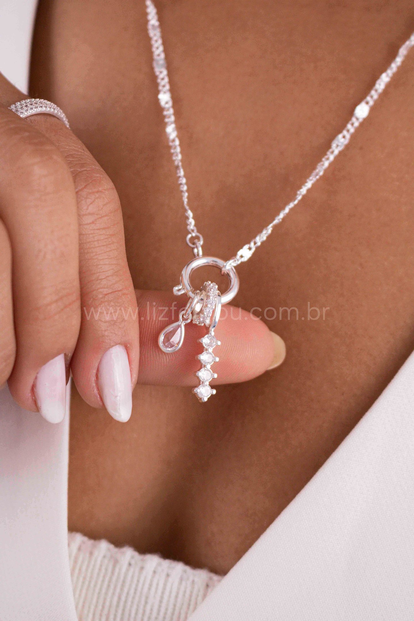 Pingente Long Zircônias
