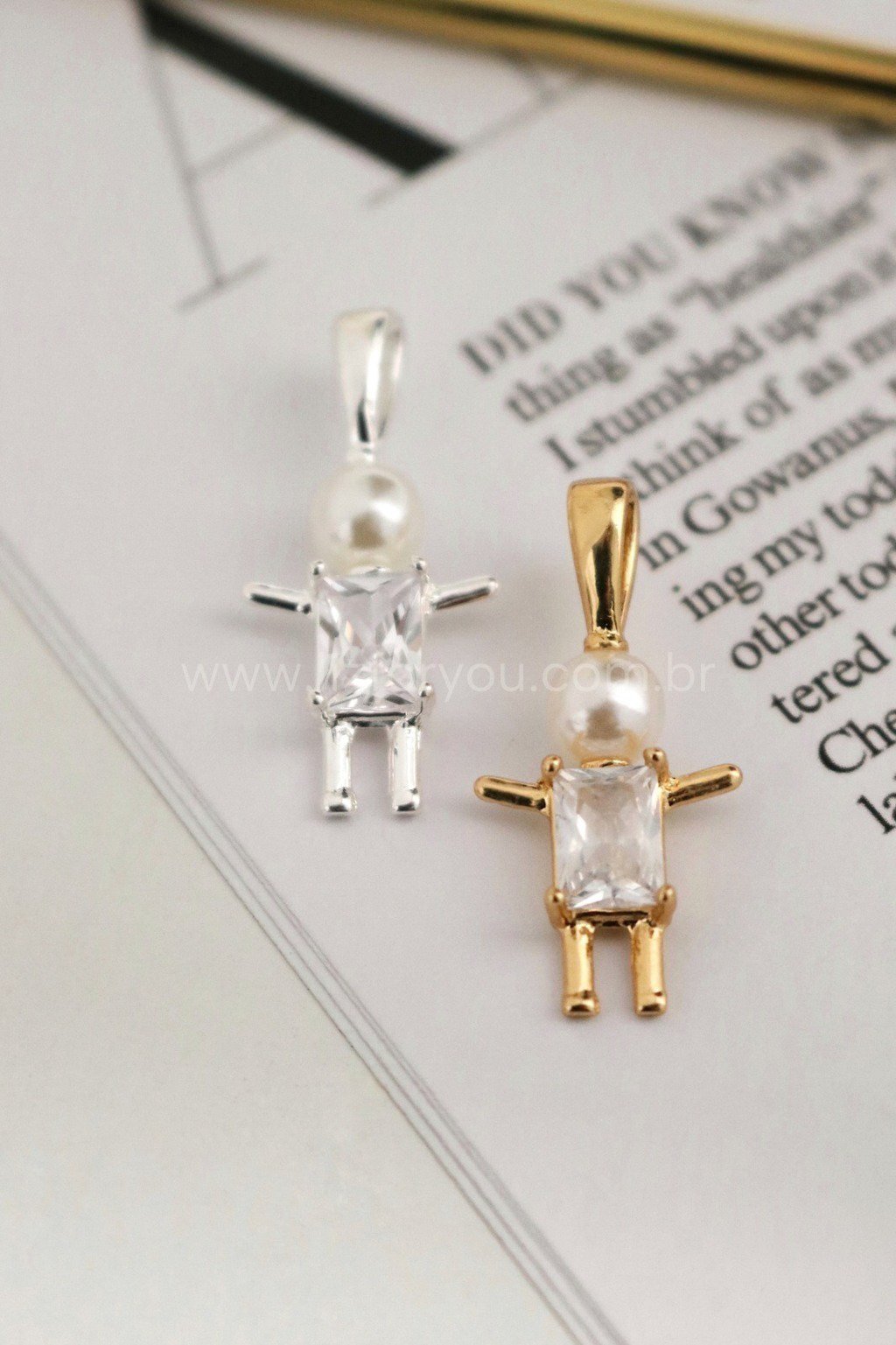 Pingente Pérola Filho Cristal