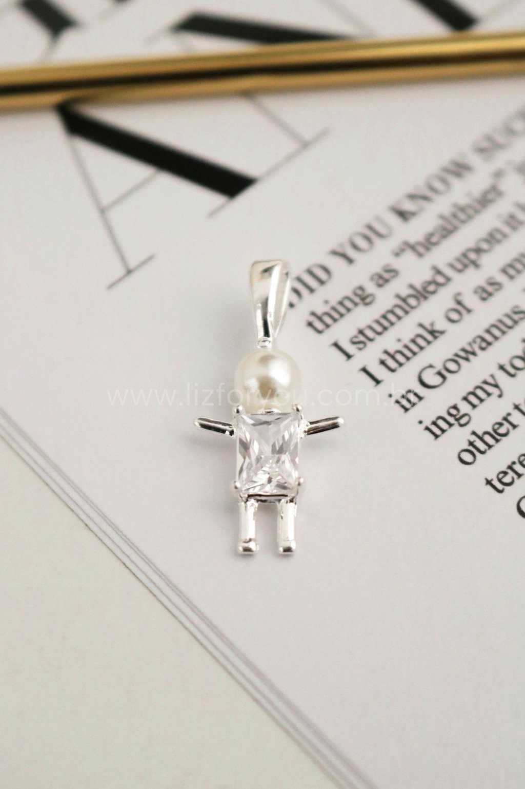 Pingente Pérola Filho Cristal