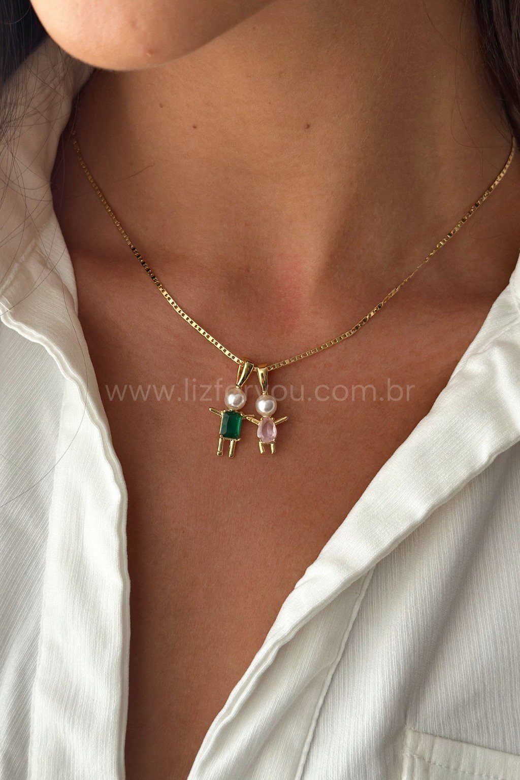 Pingente Pérola Filho Cristal