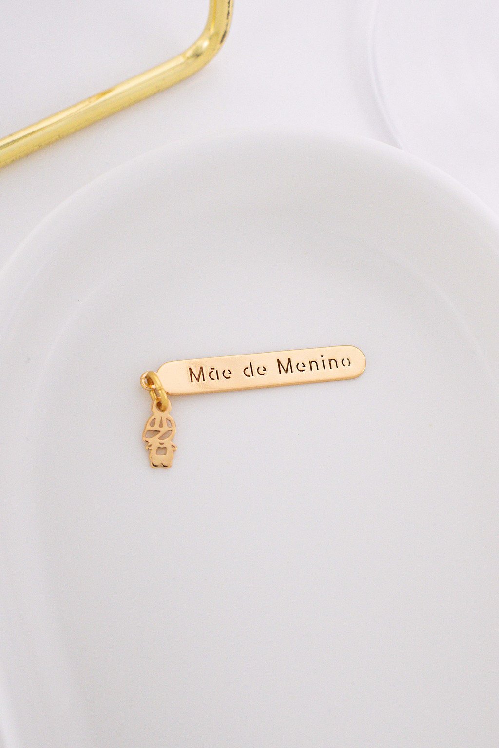 Pingente Plaquinha Mãe de Menino/Menina