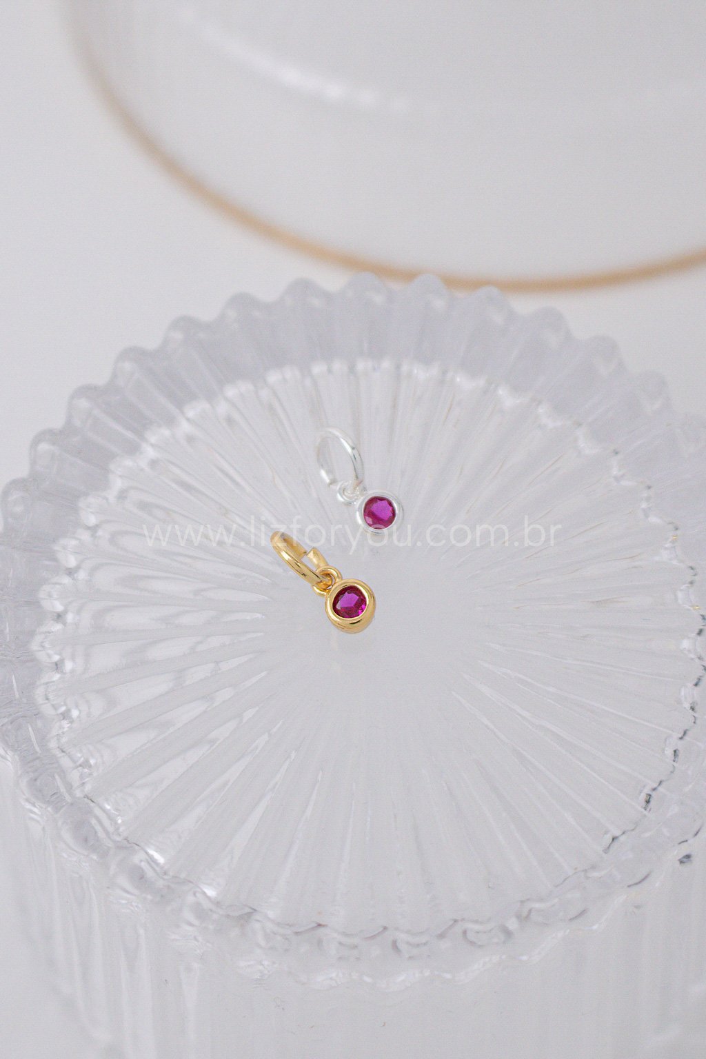 Pingente Ponto de Luz Rosa