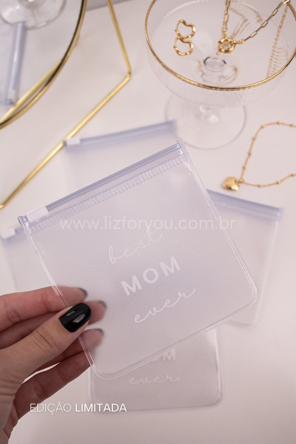 Porta Acessório ZipLock - “Best Mom Ever”