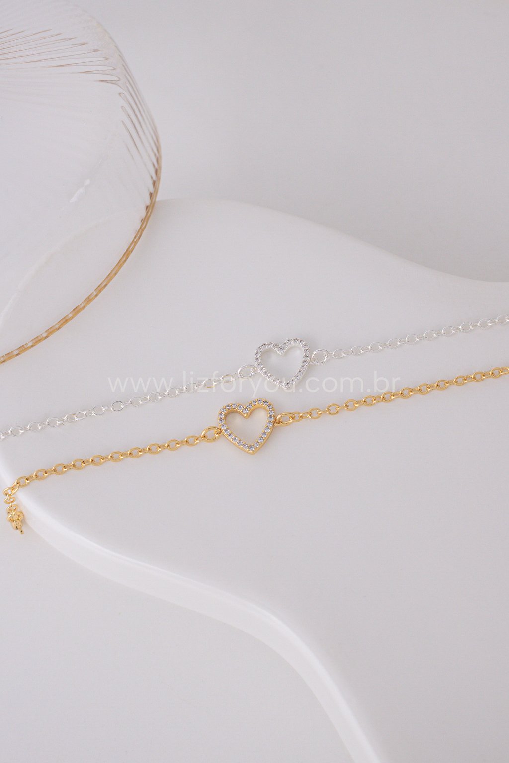 Pulseira Coração Cravejado 