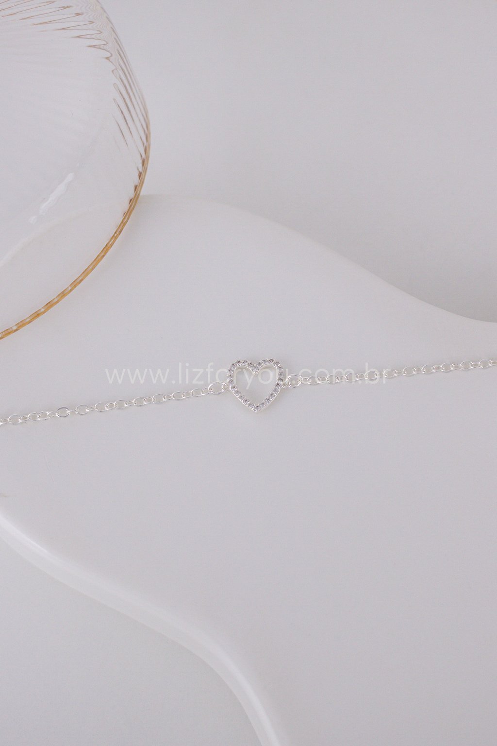 Pulseira Coração Cravejado 