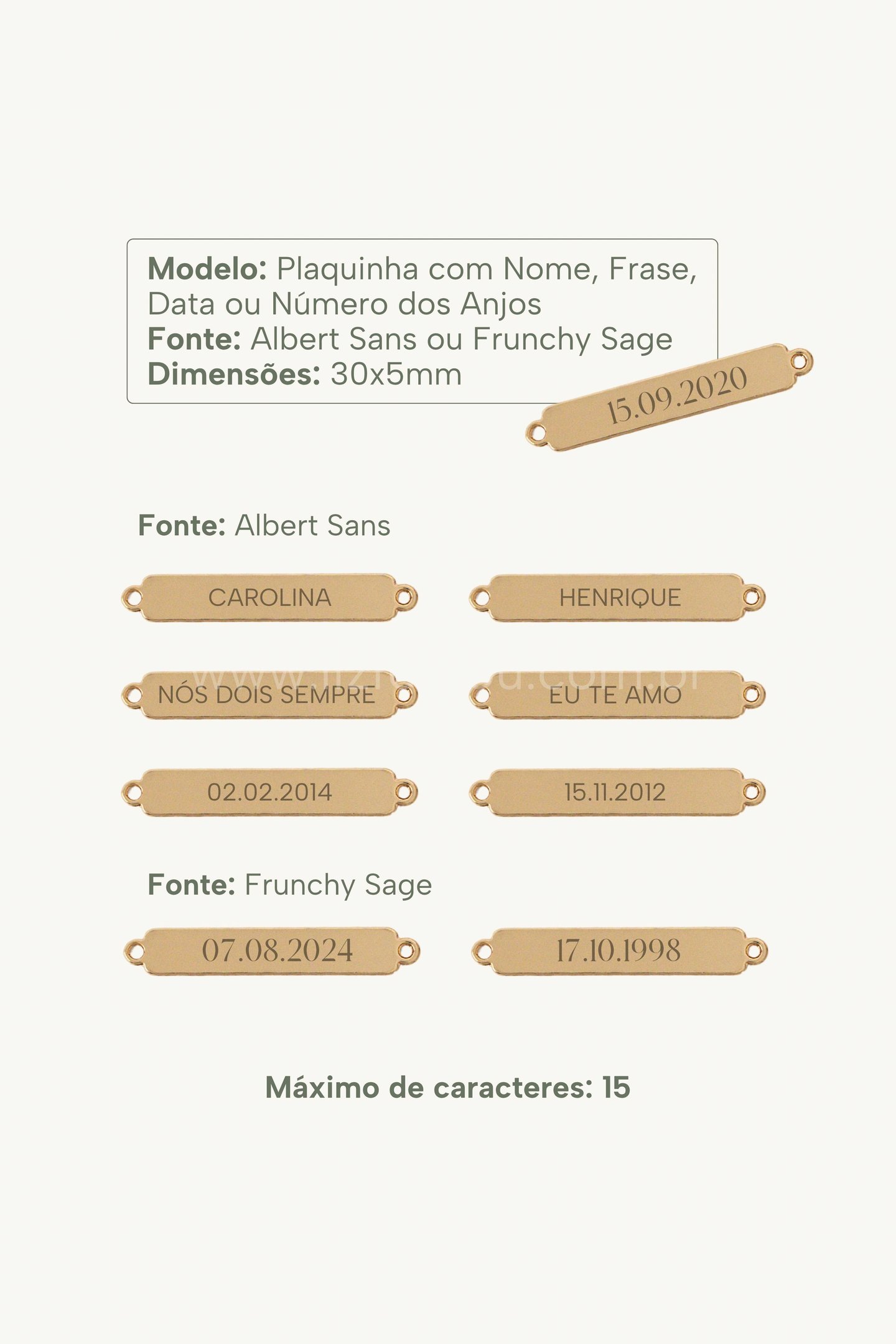 Pulseira Plaquinha Personalizável
