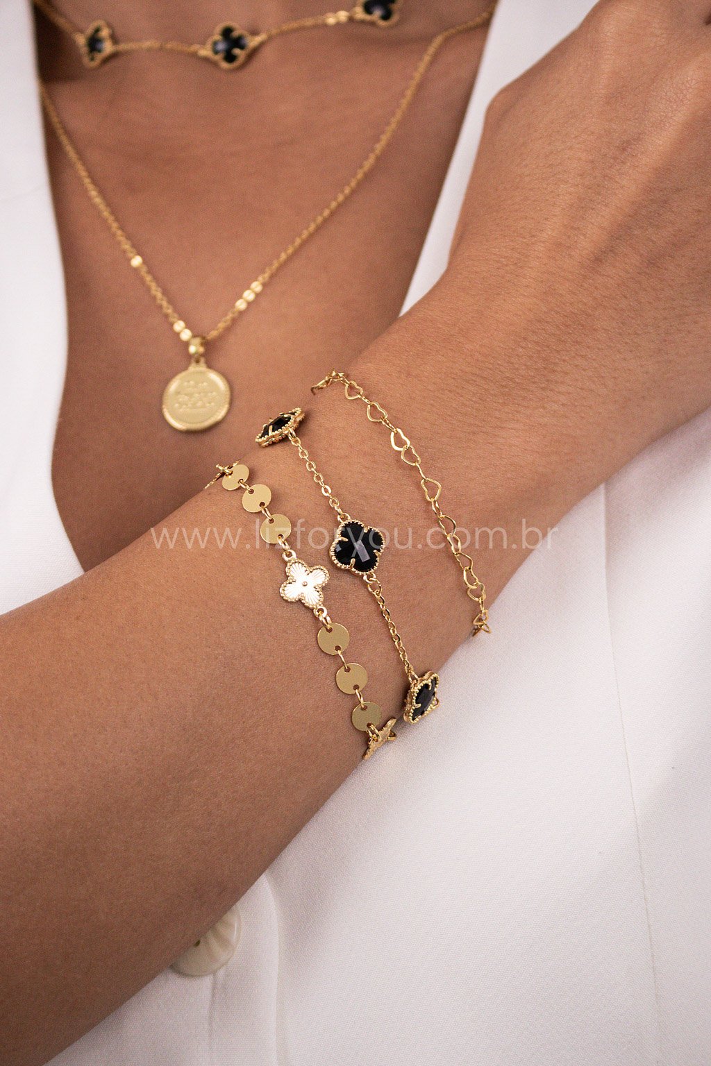 Pulseira Trevo Black
